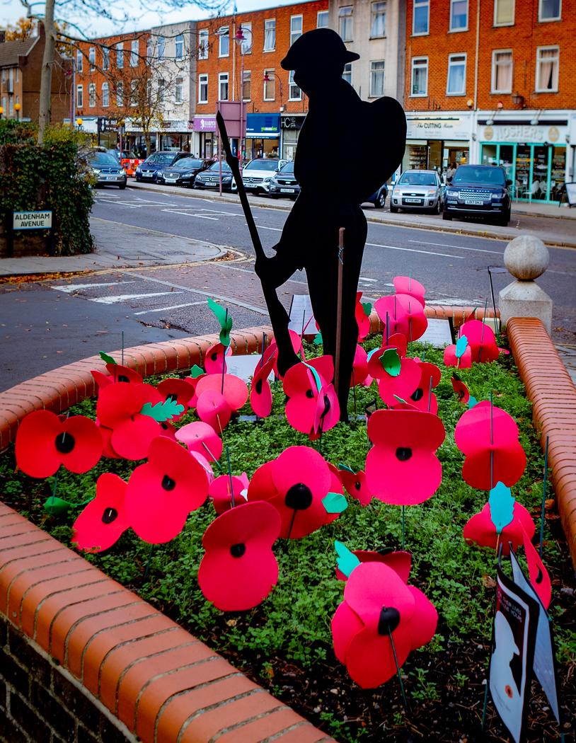 The lone soldier signifies the Armistice Centenary in Radlett  - Armistice Centenary -  Radlett & District Museum