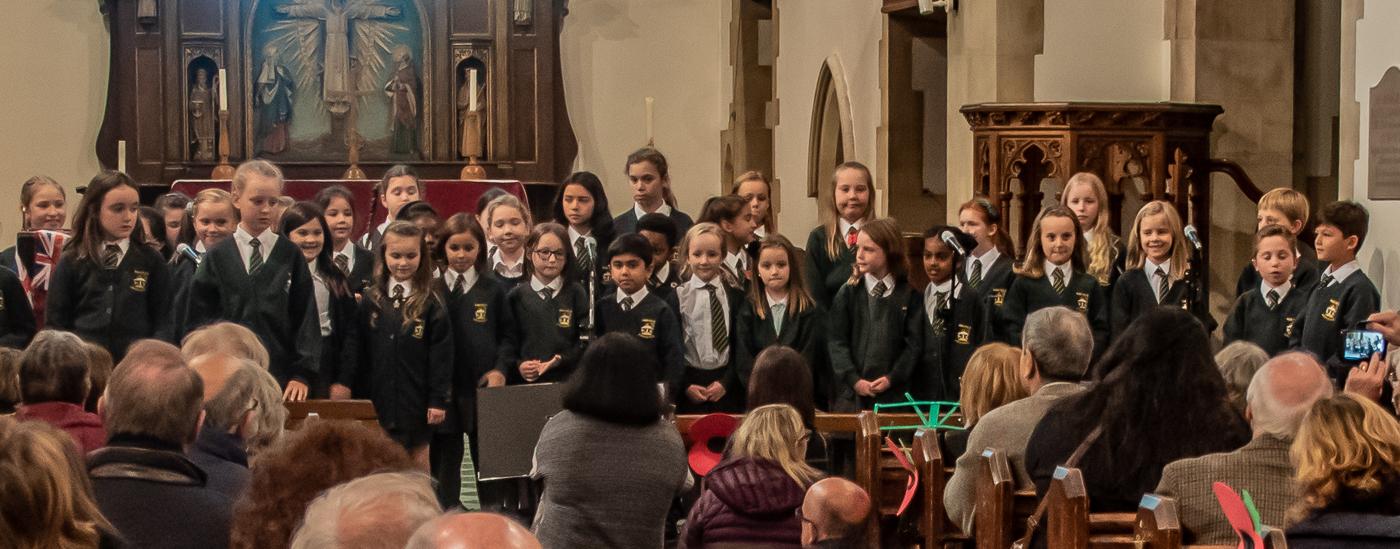 Fair Field School Choir sing and sign at Christ Church  - Armistice Centenary -  Radlett & District Museum