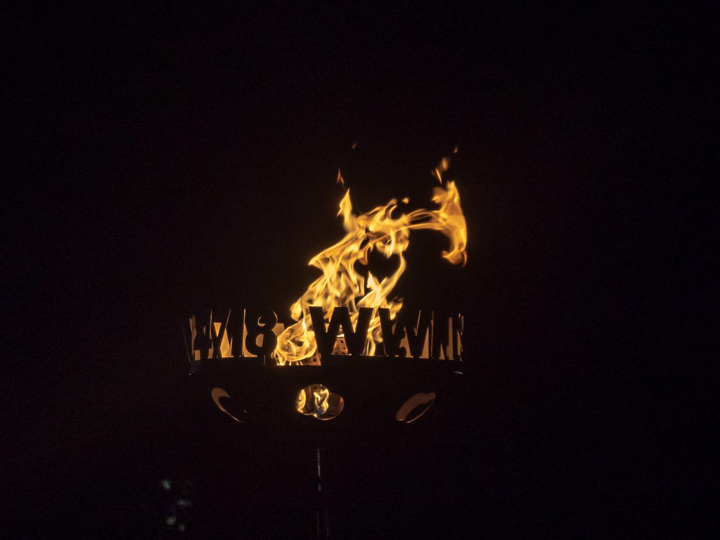 The Beacon is lit at Church Field  - Armistice Centenary -  Radlett & District Museum